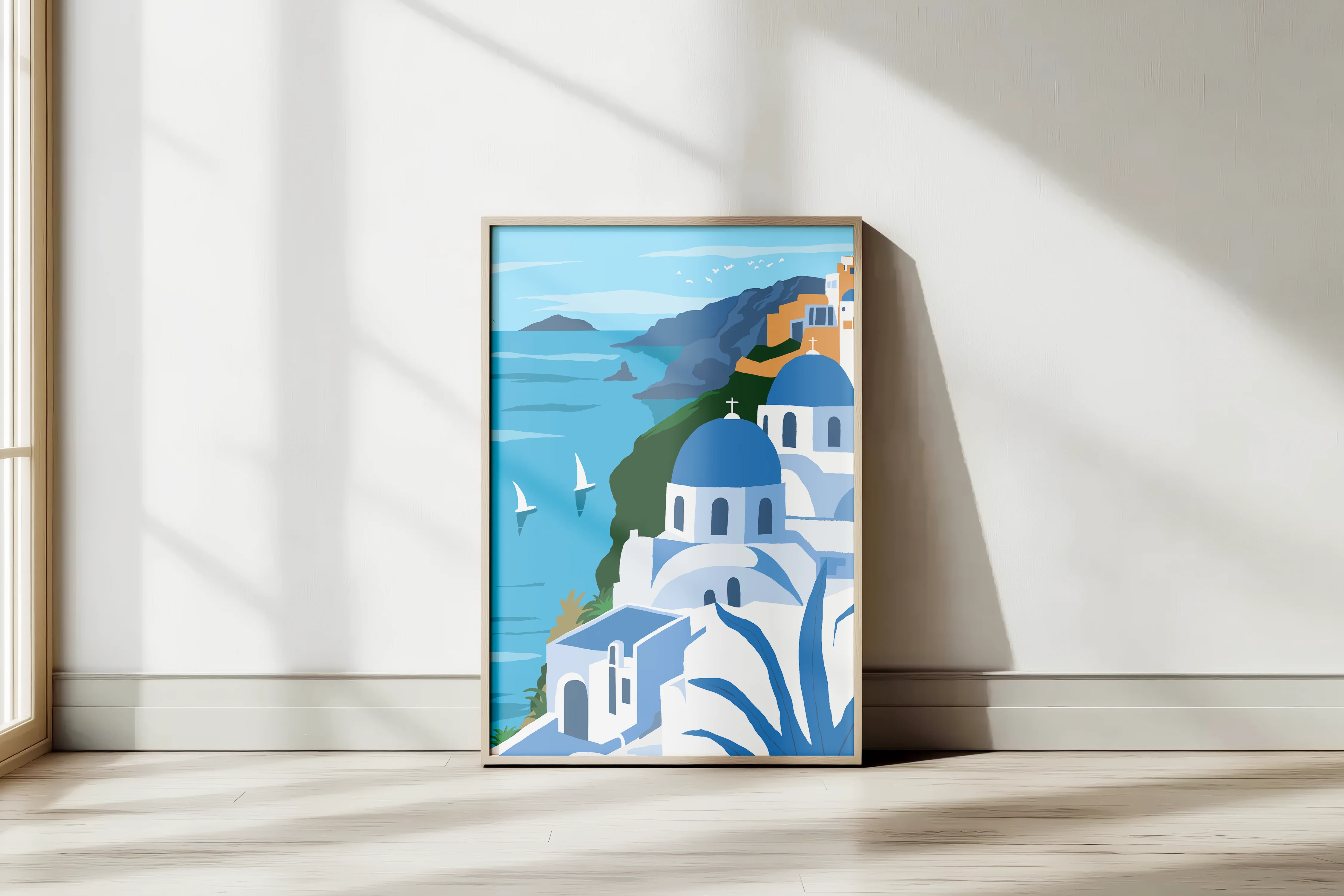 Affiche illustrée de Santorini